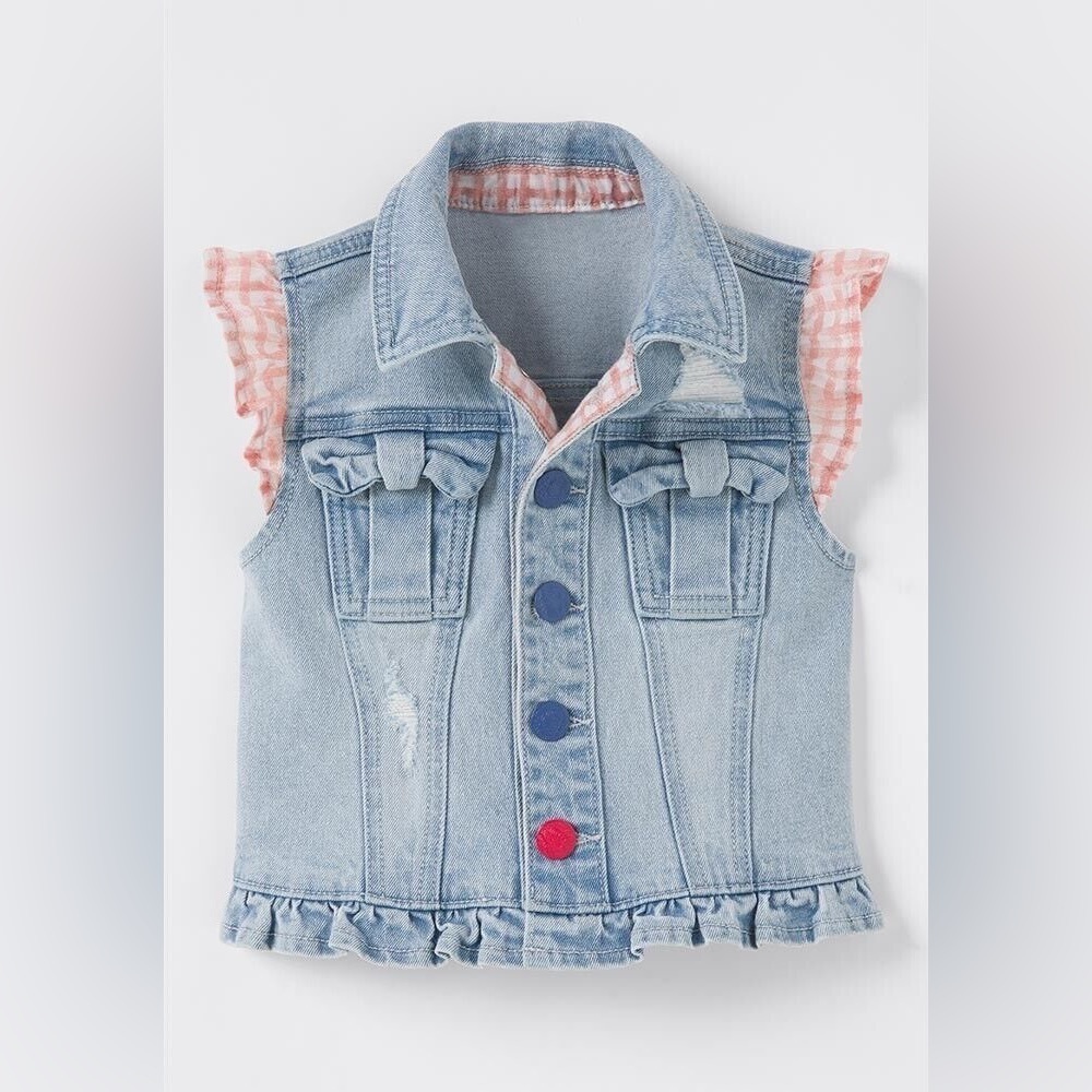 Matilda Jane Enchanted Garden Genius Denim Vest Size 4